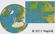 Satellite Location Map of the area around 50° 31' 50" N, 5° 1' 30" W