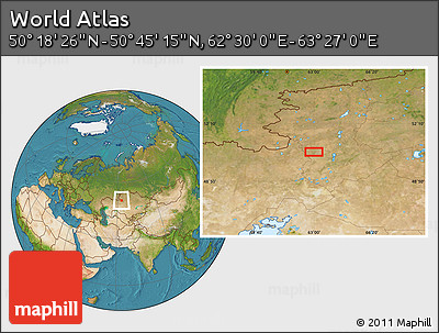 Satellite Location Map of the Area around 50° 31' 50" N, 62° 58' 30" E
