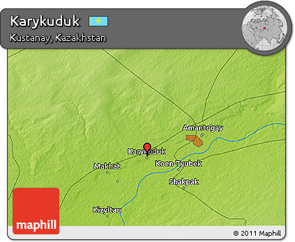 Physical 3D Map of Karykuduk
