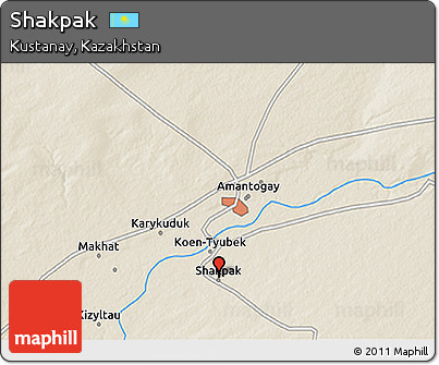 Shaded Relief 3D Map of Shakpak