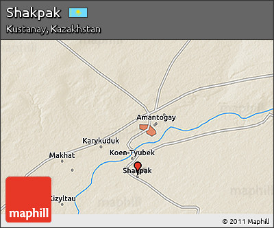 Shaded Relief 3D Map of Shakpak