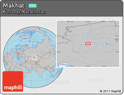 Gray Location Map of Makhat