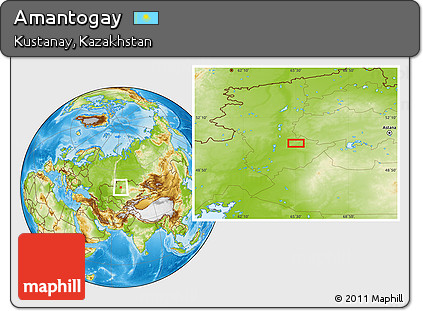 Physical Location Map of Amantogay