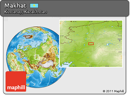 Physical Location Map of Makhat