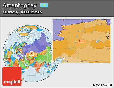 Political Location Map of Amantoghay