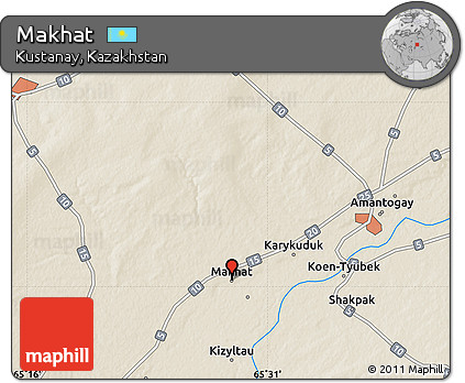 Shaded Relief Map of Makhat