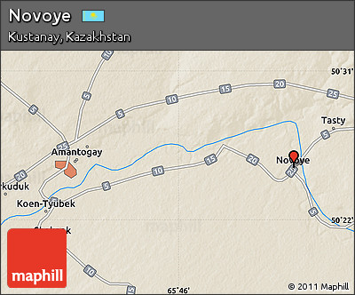 Shaded Relief Map of Novoye