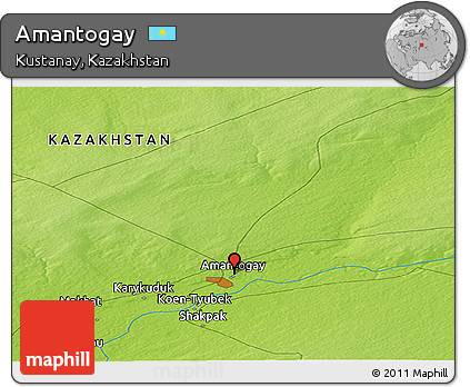 Physical Panoramic Map of Amantogay