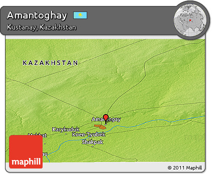 Physical Panoramic Map of Amantoghay