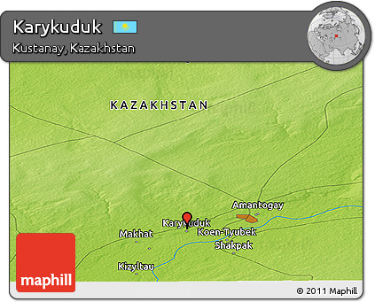 Physical Panoramic Map of Karykuduk
