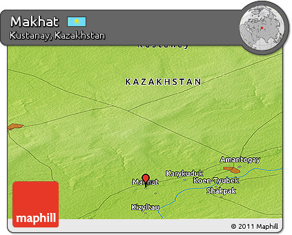 Physical Panoramic Map of Makhat