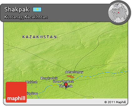 Physical Panoramic Map of Shakpak
