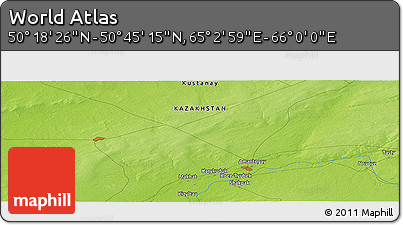 Physical Panoramic Map of the Area around 50° 31' 50" N, 65° 31' 30" E