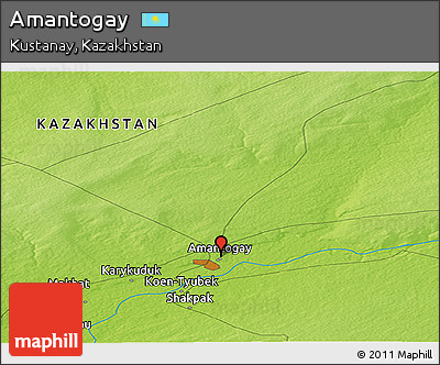 Physical Panoramic Map of Amantogay