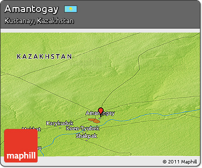 Physical Panoramic Map of Amantogay