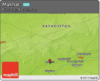 Physical Panoramic Map of Makhat