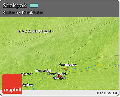 Physical Panoramic Map of Shakpak