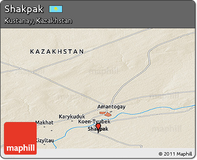 Shaded Relief Panoramic Map of Shakpak