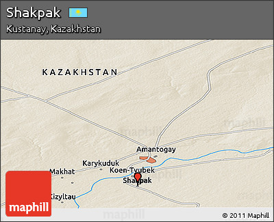 Shaded Relief Panoramic Map of Shakpak