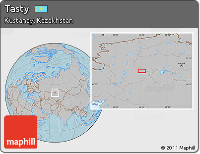 Gray Location Map of Tasty, hill shading