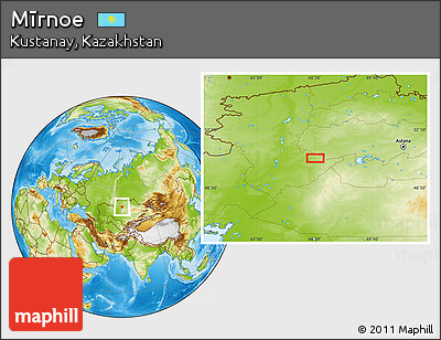 Physical Location Map of Mīrnoe