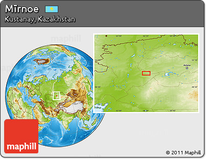 Physical Location Map of Mīrnoe