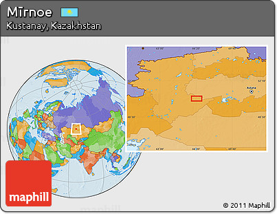 Political Location Map of Mīrnoe