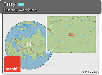 Savanna Style Location Map of Tasty