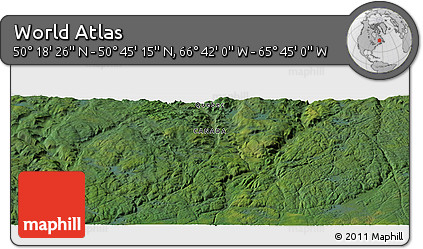 Satellite Panoramic Map of the Area around 50° 31' 50" N, 66° 13' 29" W