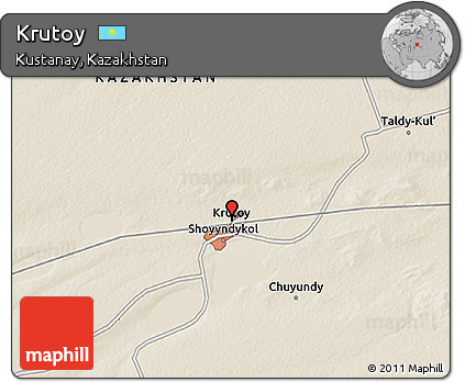 Shaded Relief 3D Map of Krutoy