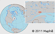 Gray Location Map of the area around 50° 31' 50" N, 67° 4' 29" W