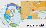 Political Location Map of the area around 50° 31' 50" N, 67° 4' 29" W