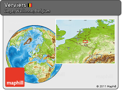 Physical Location Map of Verviers