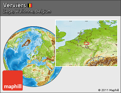 Physical Location Map of Verviers