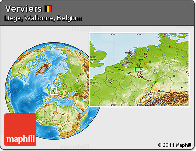Physical Location Map of Verviers