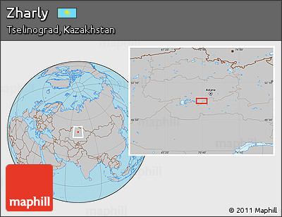 Gray Location Map of Zharly