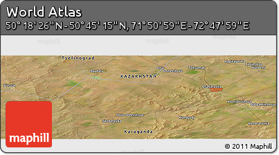 Satellite Panoramic Map of the Area around 50° 31' 50" N, 72° 19' 29" E