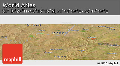 Satellite Panoramic Map of the Area around 50° 31' 50" N, 72° 19' 29" E