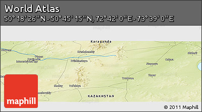 Physical Panoramic Map of the Area around 50° 31' 50" N, 73° 10' 30" E