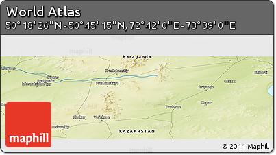 Physical Panoramic Map of the Area around 50° 31' 50" N, 73° 10' 30" E