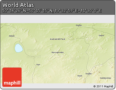 Physical 3D Map of the Area around 50° 31' 50" N, 74° 1' 30" E