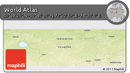 Physical Panoramic Map of the Area around 50° 31' 50" N, 74° 1' 30" E