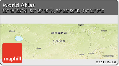 Physical Panoramic Map of the Area around 50° 31' 50" N, 74° 1' 30" E