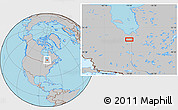 Gray Location Map of the area around 50° 31' 50" N, 79° 49' 29" W