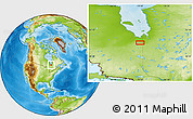 Physical Location Map of the area around 50° 31' 50" N, 79° 49' 29" W