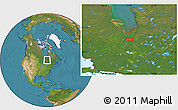 Satellite Location Map of the area around 50° 31' 50" N, 79° 49' 29" W