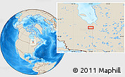 Shaded Relief Location Map of the area around 50° 31' 50" N, 79° 49' 29" W