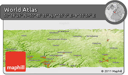 Physical Panoramic Map of the Area around 50° 31' 50" N, 7° 43' 29" E