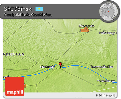 Physical 3D Map of Shūl'bīnsk