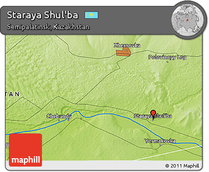 Physical 3D Map of Staraya Shul'ba